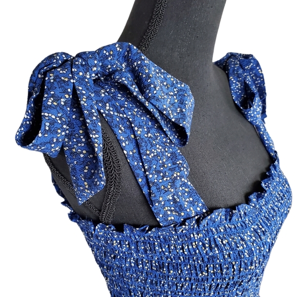 NWT MAX STUDIO Long Blue Maxi Sun Dress, Beachwear, Sz Small - Picture 3 of 16